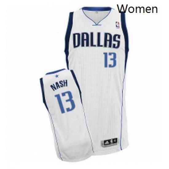 Womens Adidas Dallas Mavericks 13 Steve Nash Authentic White Home NBA Jersey